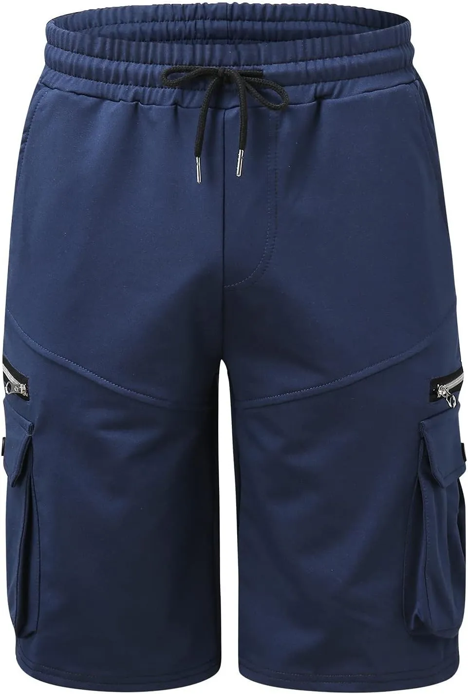 Ymosrh Men's Casual Summer Shorts Elastic Waist Cargo Shorts with Zipper Pocket Stretch Lightweight Work Short Pants, M-4XL