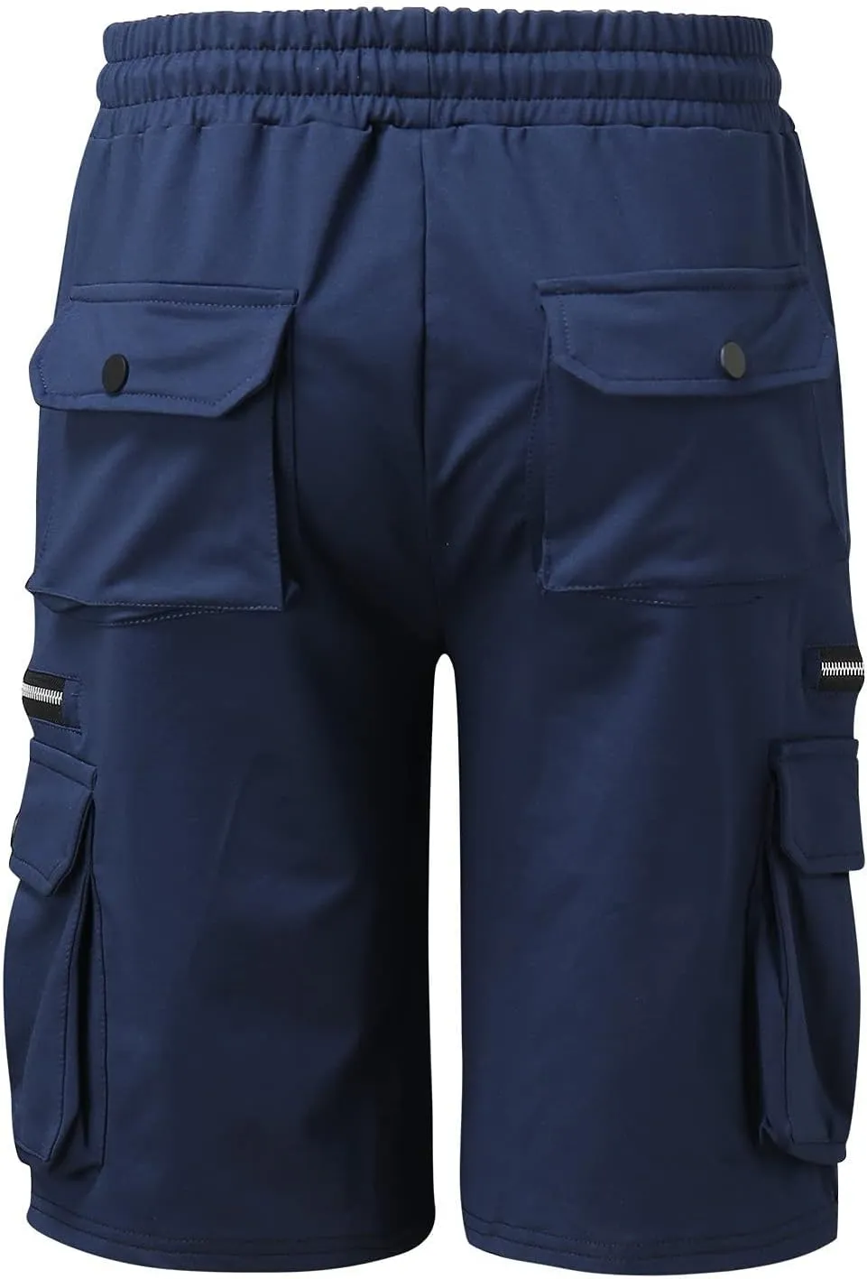 Ymosrh Men's Casual Summer Shorts Elastic Waist Cargo Shorts with Zipper Pocket Stretch Lightweight Work Short Pants, M-4XL